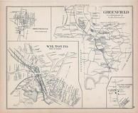 Wilton Town, Greenfield, Greenfield Town, Wilton Center, New Hampshire State Atlas 1892 Uncolored